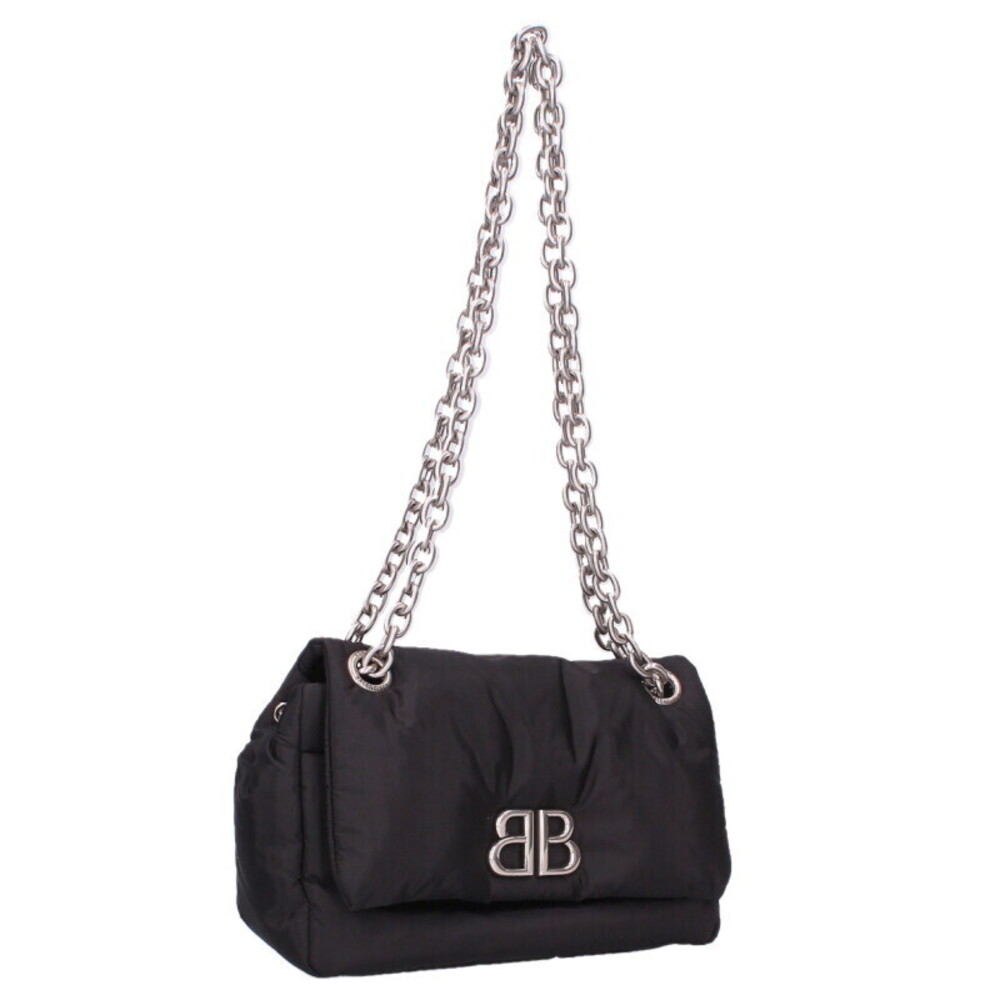 Balenciaga MONACO Chain Handbag Black Silver